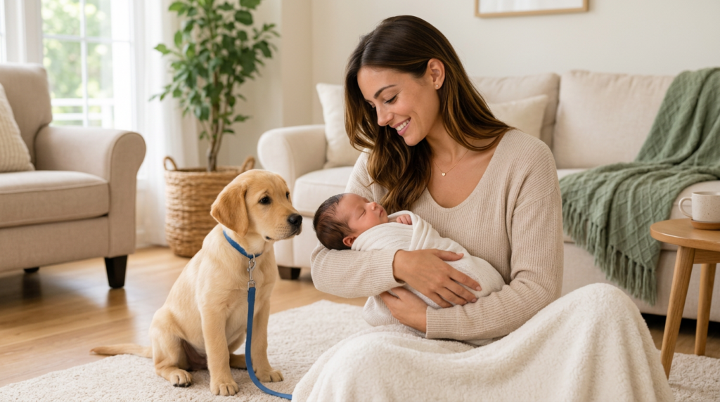 Managing Visitors, a Newborn, and an Overstimulated Dog at Once